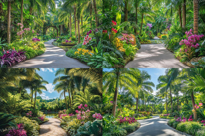 Lush Tropical Botanical Escape Backdrop: PNGs for Commercial Photography, Rich Rainforest Setting, Immersive Digital Backdrops