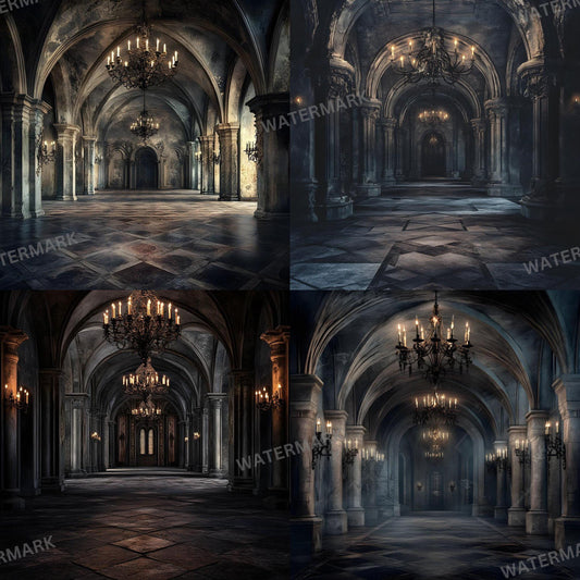 Haunted Castle Digital Backdrops | Gothic Photoshop Overlays for Studio Portraits, Halloween Themes & Dark Photography, Gothic Backdrop