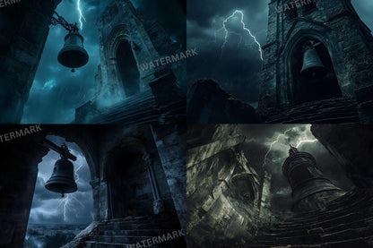 Gothic Backdrops 9Pack - Dark Elegance PNGs 00x00px for Digital Design Projects with Commercial License Available