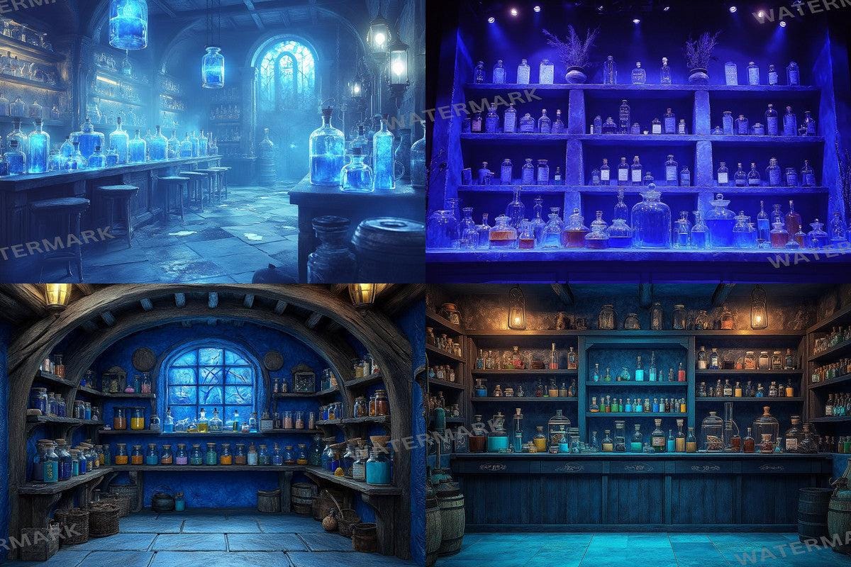 Blue Witchs Apothecary Photography Backdrops for Digital Artists Photographers  Designers - High-Quality 00x00px
