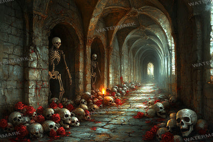 Haunted Gothic Hallway Backdrop: 1PNGs for Spooky Horror Photography, Eerie Victorian Mansion Scenes, Dark Corridor Digital Backdrops
