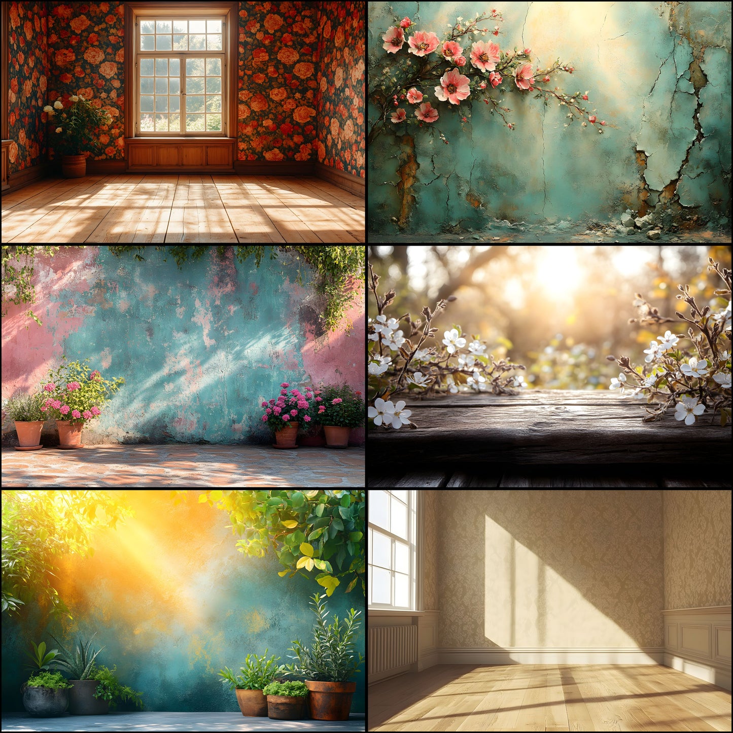Vintage Sunlit Room Digital Backdrop, Wallpaper Backgrounds, Photography, Cozy Interior Scene, High-Resolution Download, Photo Overlays