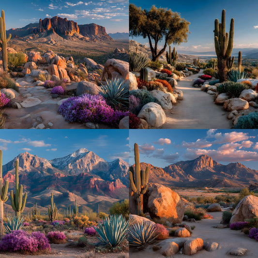 Desert Botanical Garden Digital Backdrop, Vibrant Photography Background, Printable Desert Scene, Nature Photo Booth, Scenic Photography