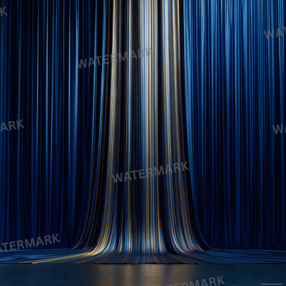 Sapphire Blue Gold Curtain Backdrop, Elegant Photography Background, Digital Download for Stunning Portraits, Wedding & Party Photo Booths, Square Image