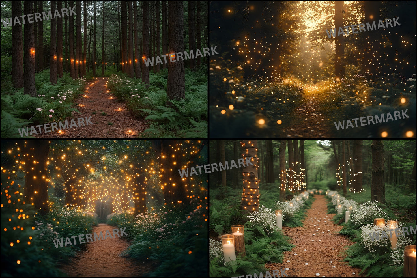 Whimsical Forest Wedding Backdrop Collection, Enchanted Woods Digital Backgrounds, Dreamy Photography, Fairytale Photo Overlays