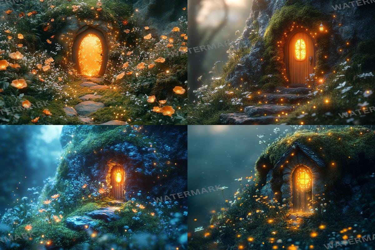 Celestial Fairy Door Backdrop - Fairy Photography Backdrops - Photoshop - Backgrounds - Master Overlay - Photography