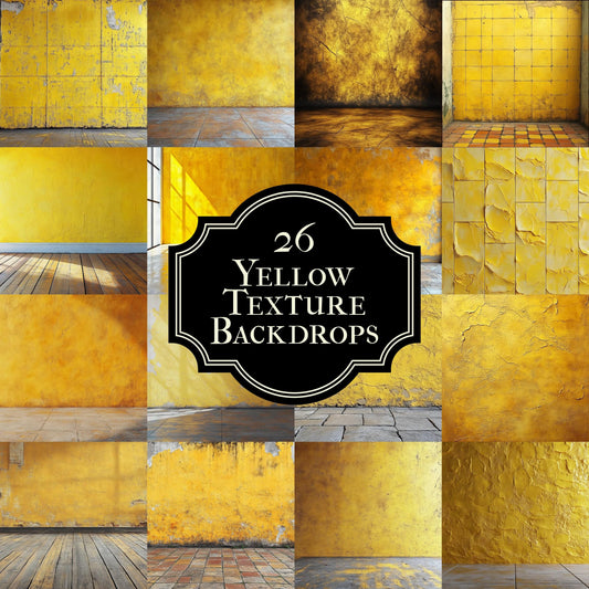 Yellow Texture Backdrop Collection - 26 Unique Textured Surfaces for Photography, Digital Art, and Home Decor