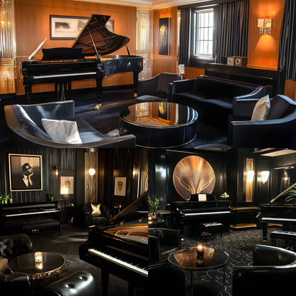 Jazz Lounge Digital Backdrop Set, Sophisticated Music Venue Backgrounds, Photography Backdrops, Musician Photo Booth, Printable Jazz Club Scenes