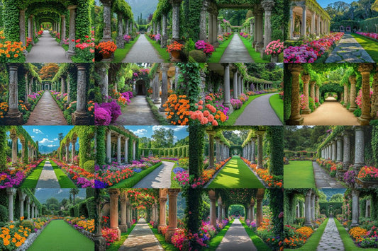Baroque Ivy Garden Photo Overlays - Warm Aesthetic Digital Backdrops for Artists  Designers - 00x0PNG Files