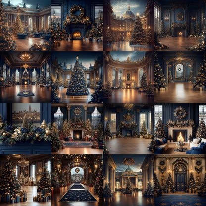 Christmas Backdrops | Digital Holiday Backgrounds | Festive Xmas Scenes
