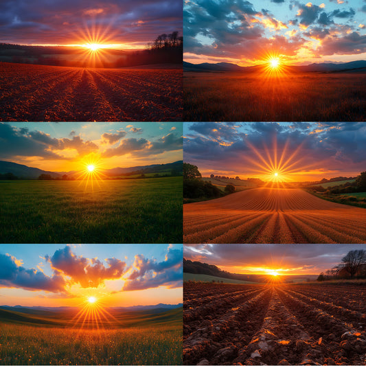 Sunset Pastoral Photography Backdrop, Warm Light Digital Background, Photo Prop, Golden Hour Scene, Printable Photography, Dreamy Backdrops