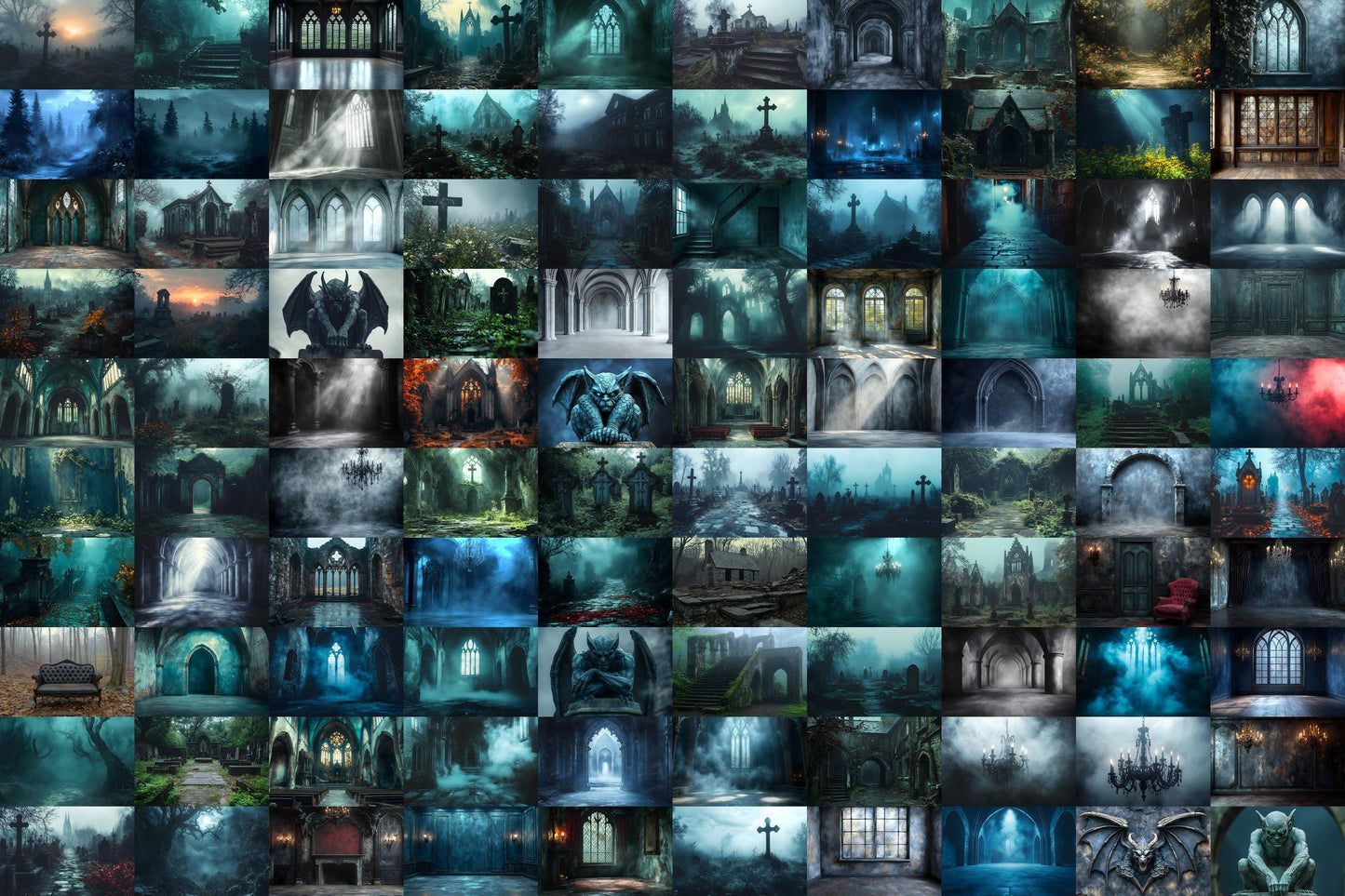 Gothic Backdrops for Photography, Dark Digital Backgrounds, Spooky Halloween Overlays, Gothic Scenes, and Photoshop PNGs