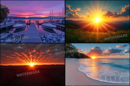 Sunset Photography Backdrop Bundle, Dreamy Sky Digital Backgrounds for Photographers, Golden Hour Photo Overlays, Ratios, High-Res Images
