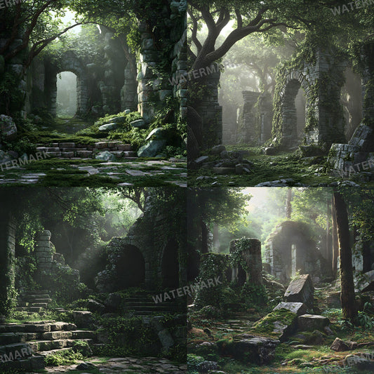 Ancient Forest Digital Photo Backdrops for Master Overlays Composites  Portrait Backgrounds 96x96px Square for Creative Photography Use