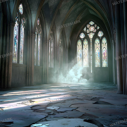 Abandoned Cathedral Digital Backdrops for Portrait Photography - 96x96px Photoshop Composites