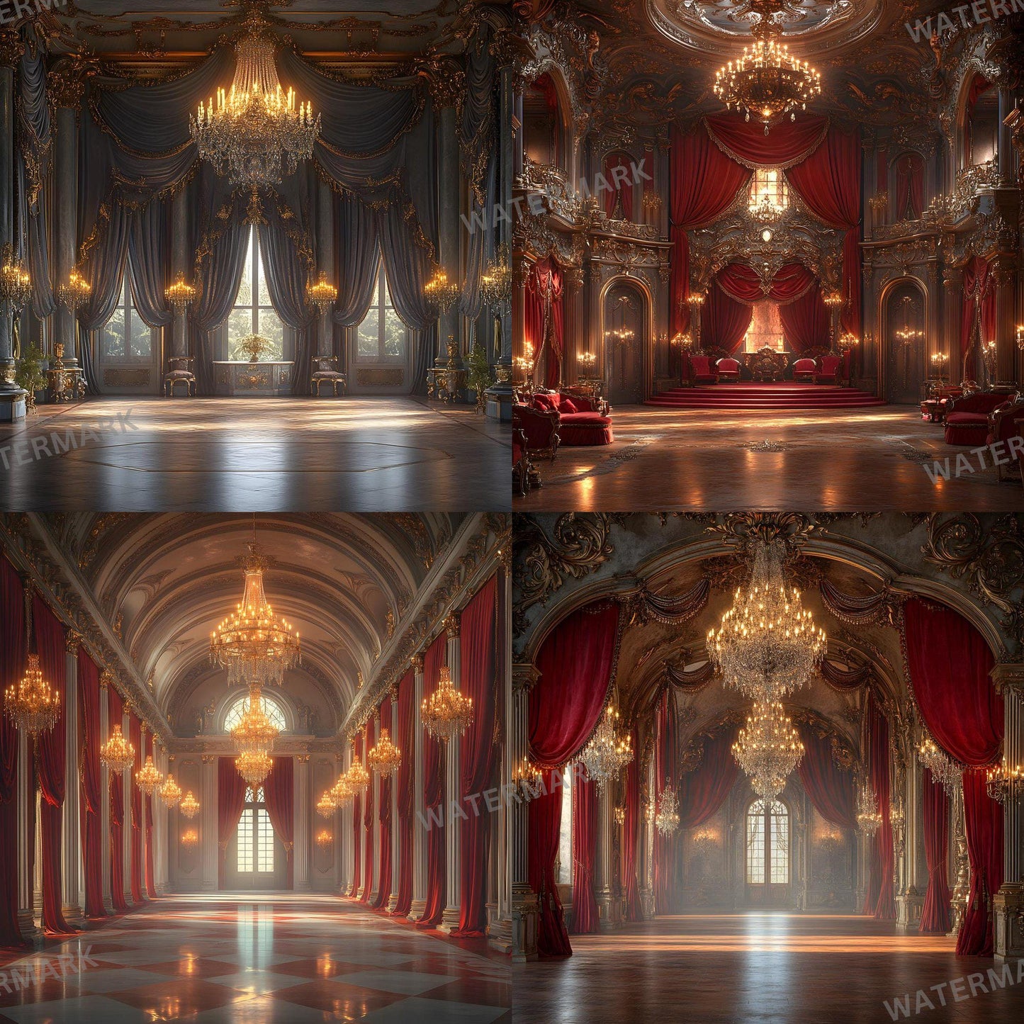 Opulent Regal Backdrops | Digital Backdrops for Portraits, Luxurious Photoshop Overlays, Fine Art Textures, Photo Backgrounds, Regal Room