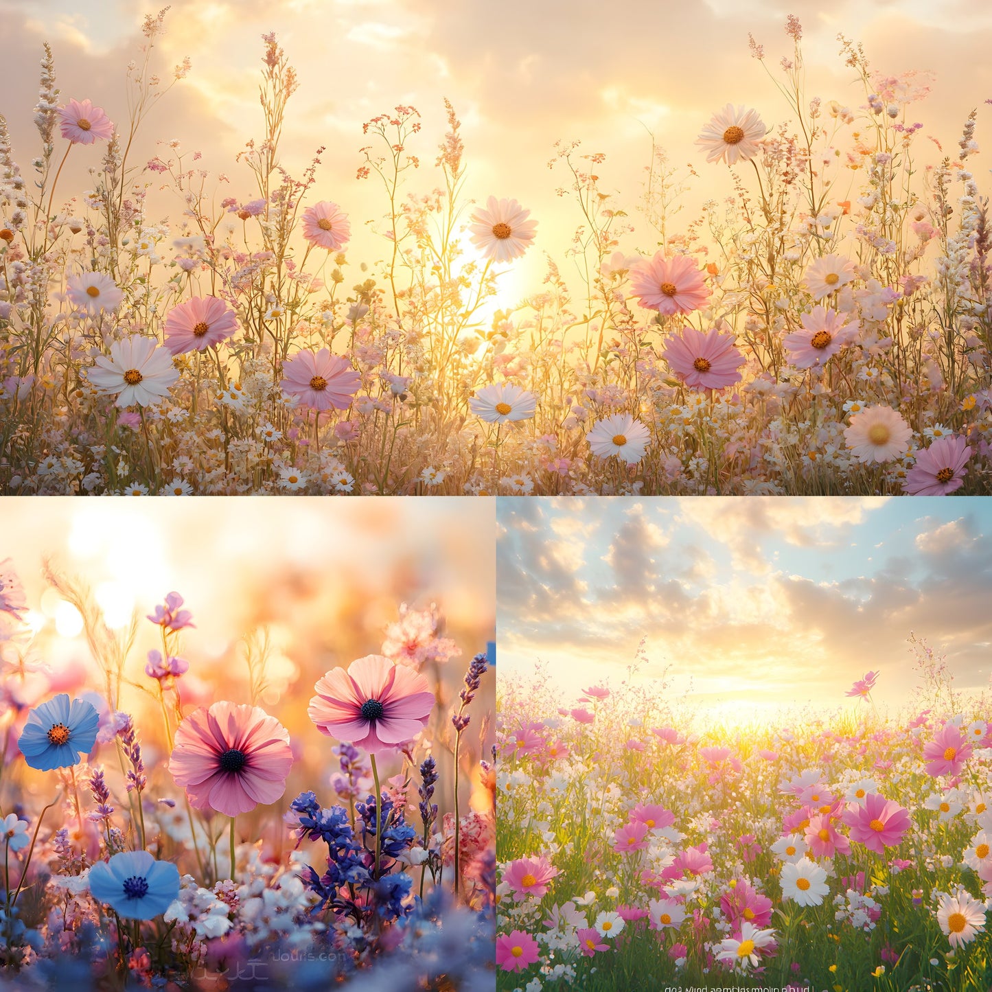 Wildflower Meadow Digital Backdrop, Dreamy Spring Photography Background, Photo Overlay, Floral Portrait Backdrop, High-Res Image0418
