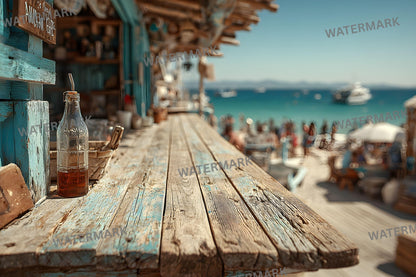 Beach Bar Photography Backdrops - 16 JPGs | Tropical Island Digital Backgrounds, Sunset Party Photo Overlays, Summer Vibe Studio Props