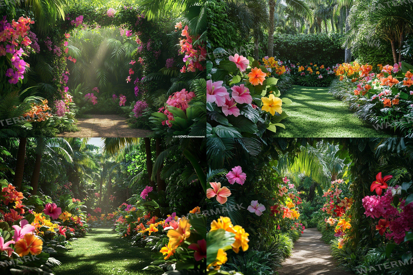Tropical Vines Digital Backdrops - 3High-Res PNG Files for Photography  Craft Design - Commercial Use Allowed