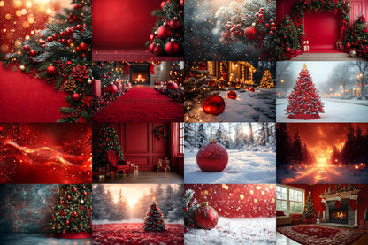 Christmas Backdrop, Digital Backdrop, Santa Christmas Backdrop For Kids Family, Festive Digital Download Christmas Background
