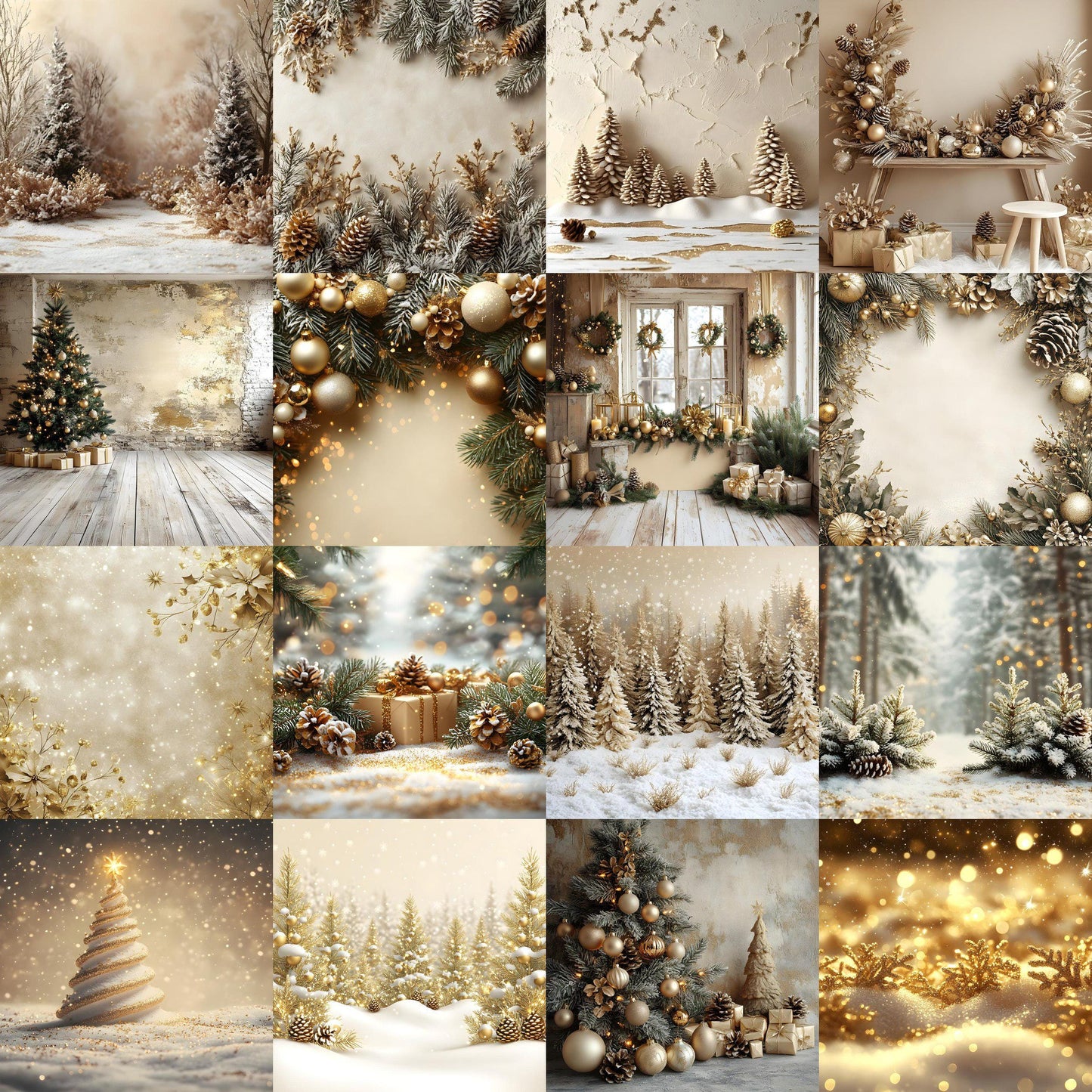 Christmas Backdrop, Digital Backdrop, Santa Christmas Backdrop For Kids Family, Festive Digital Download Christmas Background