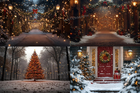 Classic Christmas Backdrops, Digital Backdrop, Santa Christmas Backdrop For Kids Family, Festive Digital Download Christmas Background