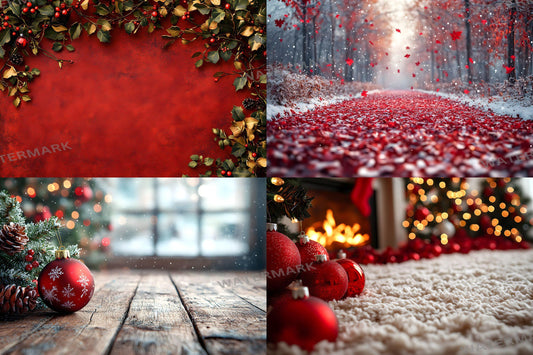 Christmas Backdrop, Digital Backdrop, Santa Christmas Backdrop For Kids Family, Festive Digital Download Christmas Background