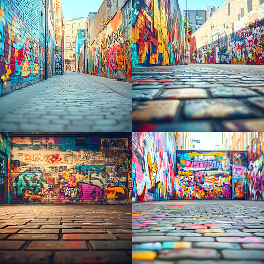 Colorful Street Art Digital Backdrop, Urban Graffiti Photography Background, Photo Booth Prop, Vibrant City Scene, Artist Texture Digital Download