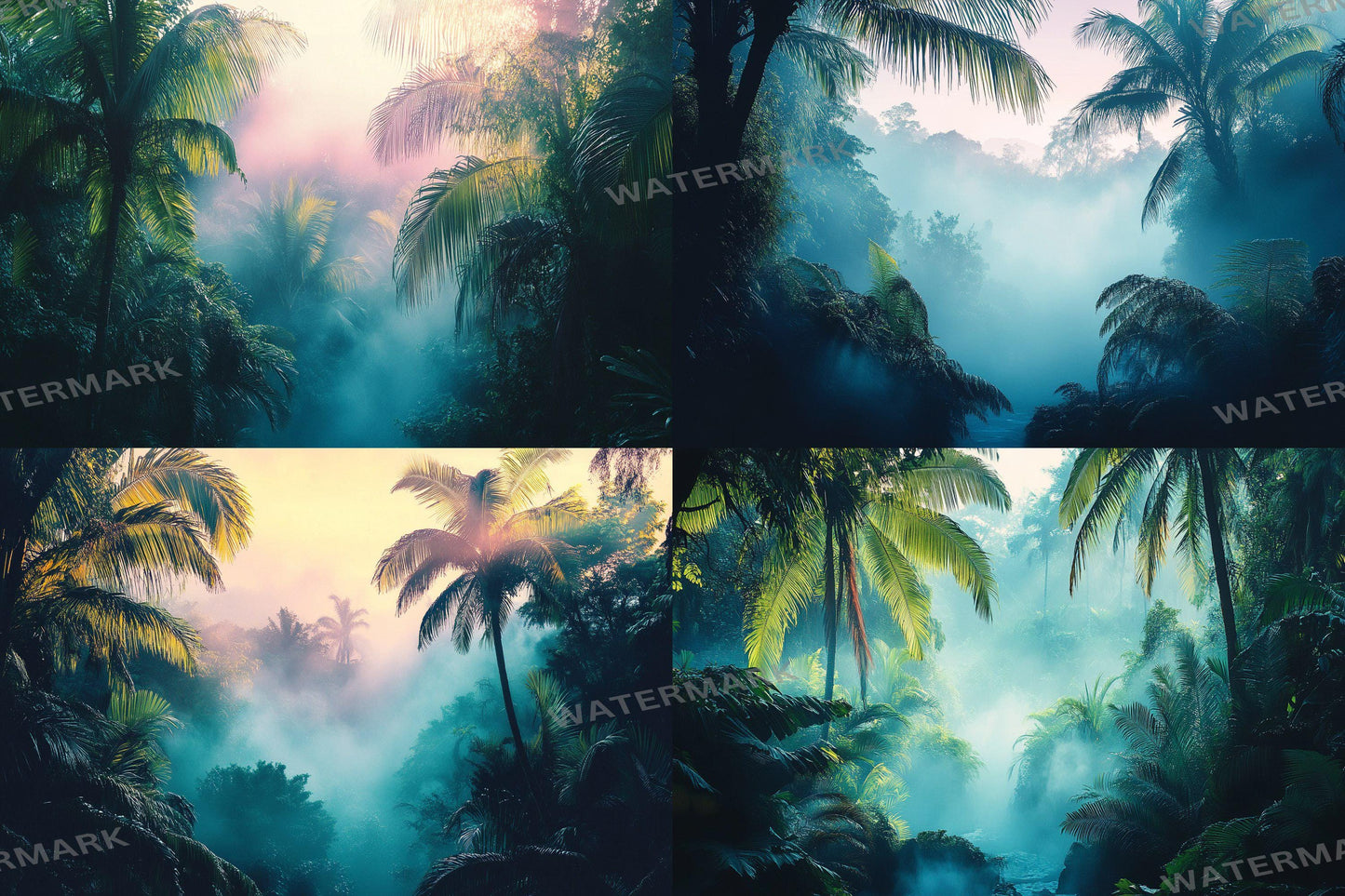 Tropical Forest Backdrop - Lush Streaming Background, Jungle Photography Backdrop, TV Wallpaper, Gaming Overlay, Nature Scene