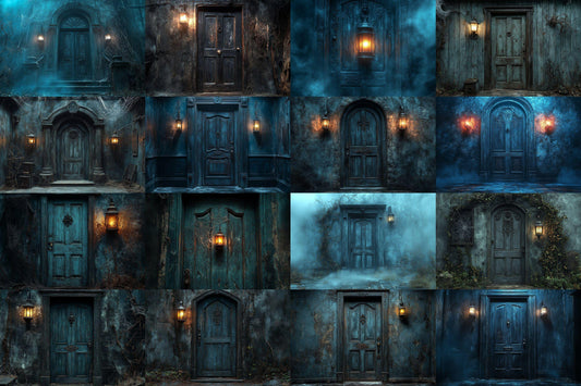 Haunted Mansion Door Backdrops ��������� Spooky Grunge Backdrops for Halloween & Gothic Photography Sessions - Gothic Backdrops and Backgrounds