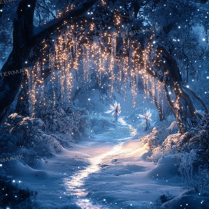Frosty Fairy Winter Wonderland Digital Backdrops: 1Enchanted Winter Scenes, Photography Composites, Christmas, Xmas - Winter Backdrops