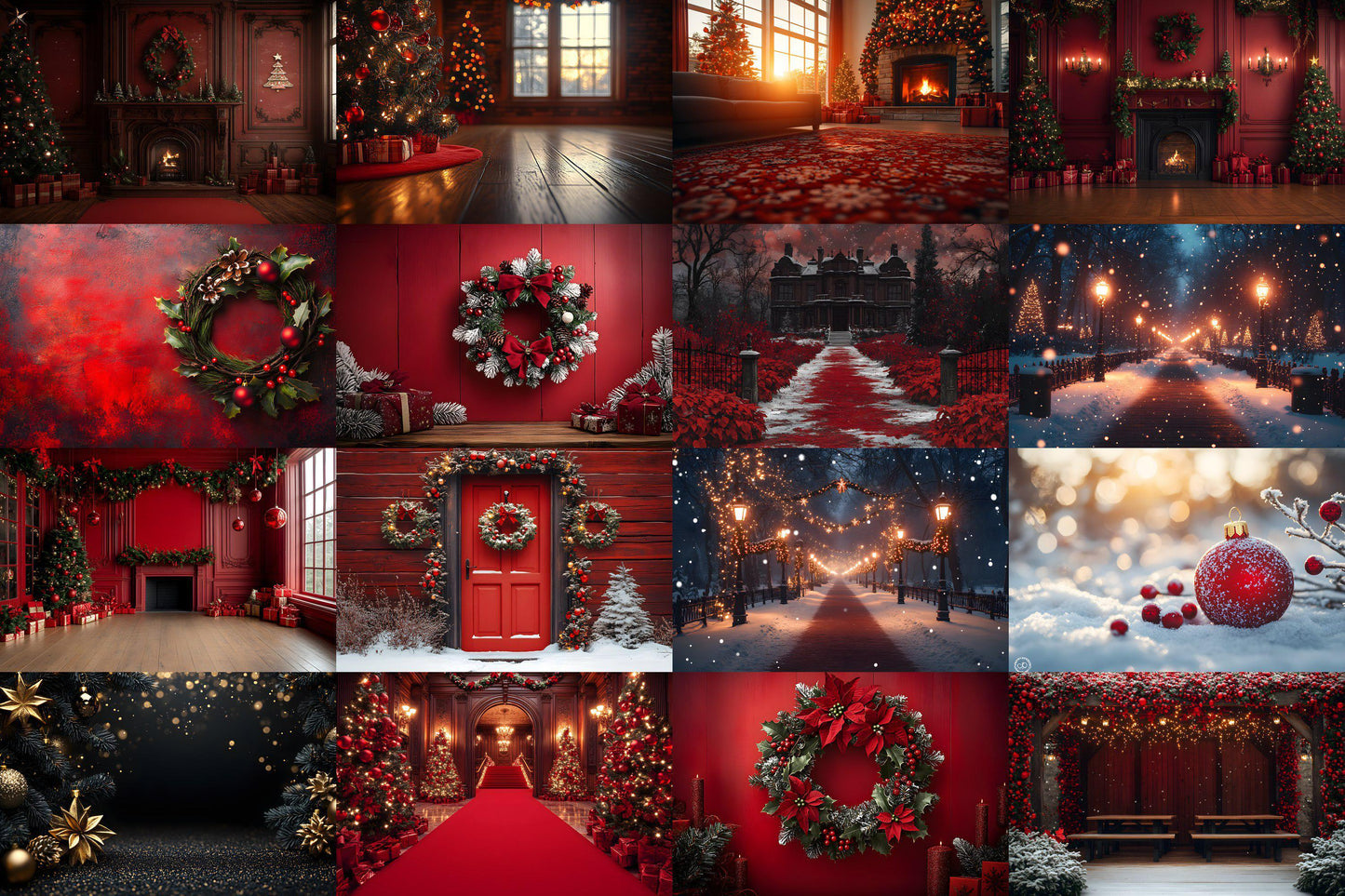 Christmas Backdrop, Digital Backdrop, Santa Christmas Backdrop For Kids Family, Festive Digital Download Christmas Background