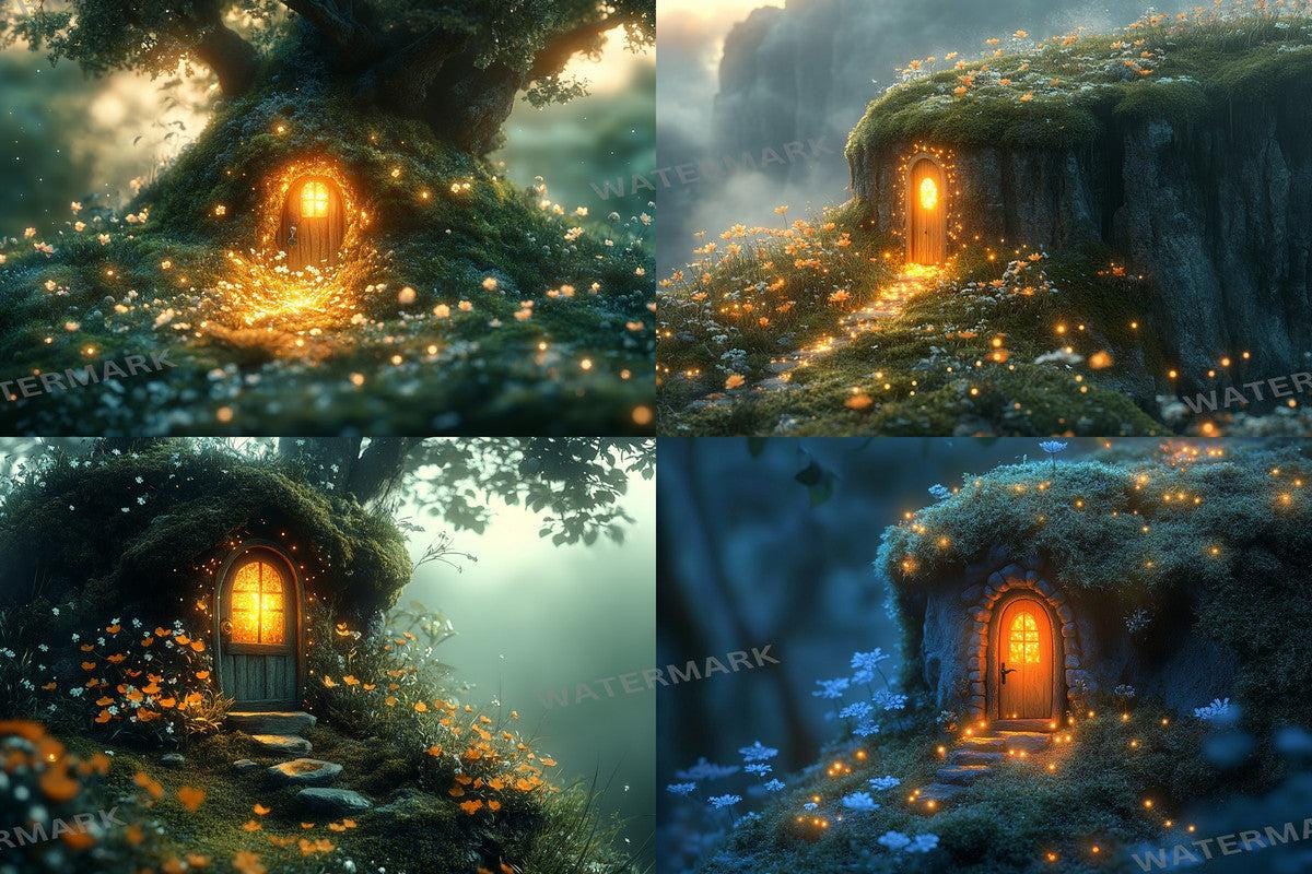 Celestial Fairy Door Backdrop - Fairy Photography Backdrops - Photoshop - Backgrounds - Master Overlay - Photography