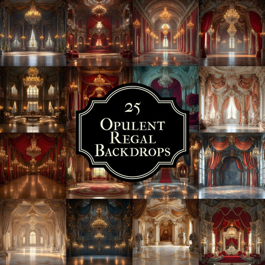 Opulent Regal Backdrops | Digital Backdrops for Portraits, Luxurious Photoshop Overlays, Fine Art Textures, Photo Backgrounds, Regal Room
