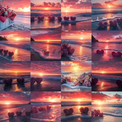 Sweethearts Sunset Golden Hour Photography Backdrop, Dreamy Digital Background for Romantic Portraits, Wedding & Newborn Photo Editing