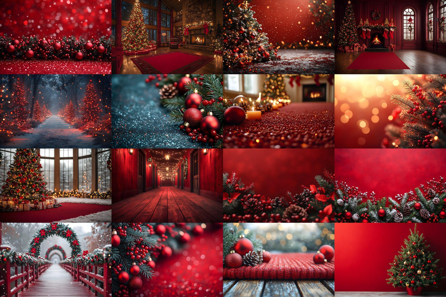 Christmas Backdrop, Digital Backdrop, Santa Christmas Backdrop For Kids Family, Festive Digital Download Christmas Background