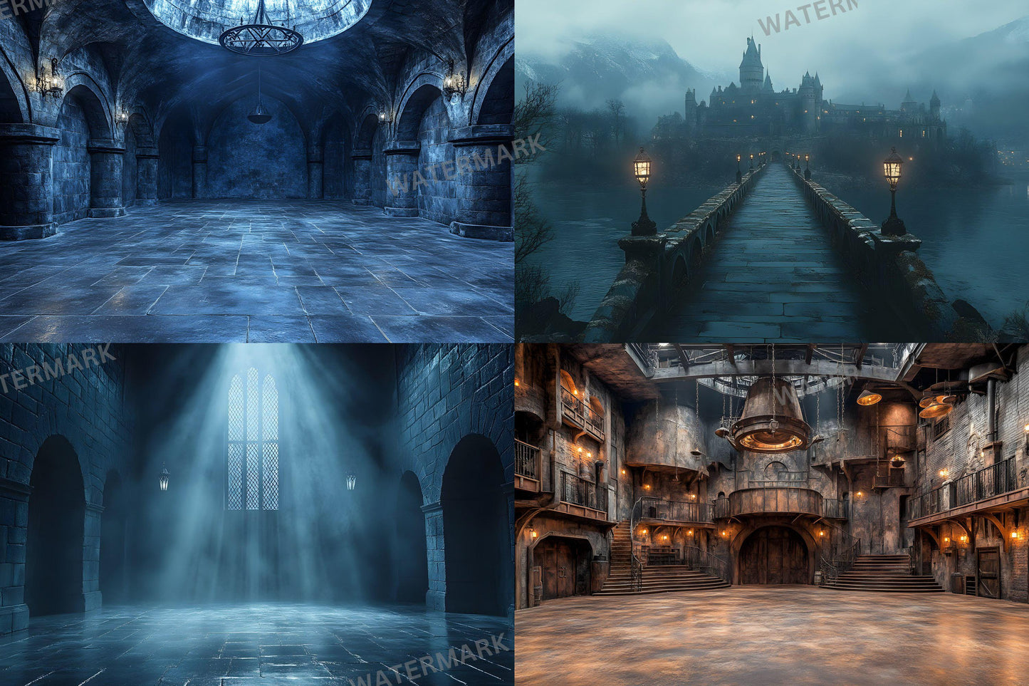 Wizarding School Scene Collection - 9Magical PNG Backdrops for Enchanting Designs - 00x00px Commercial Use Allowed