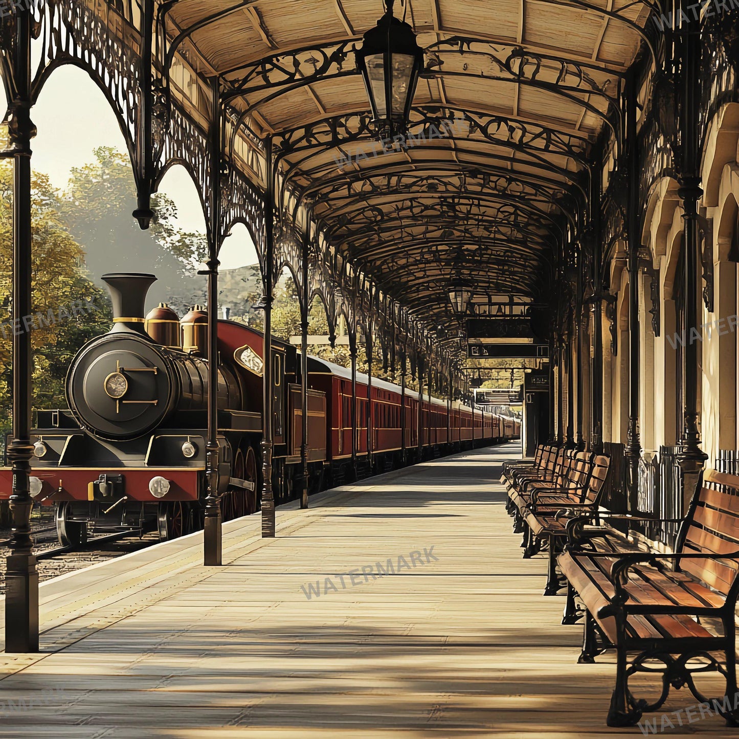 Wizarding School Train Station Backdrops | Magical Platform Backgrounds for Digital Art & Photo Editing