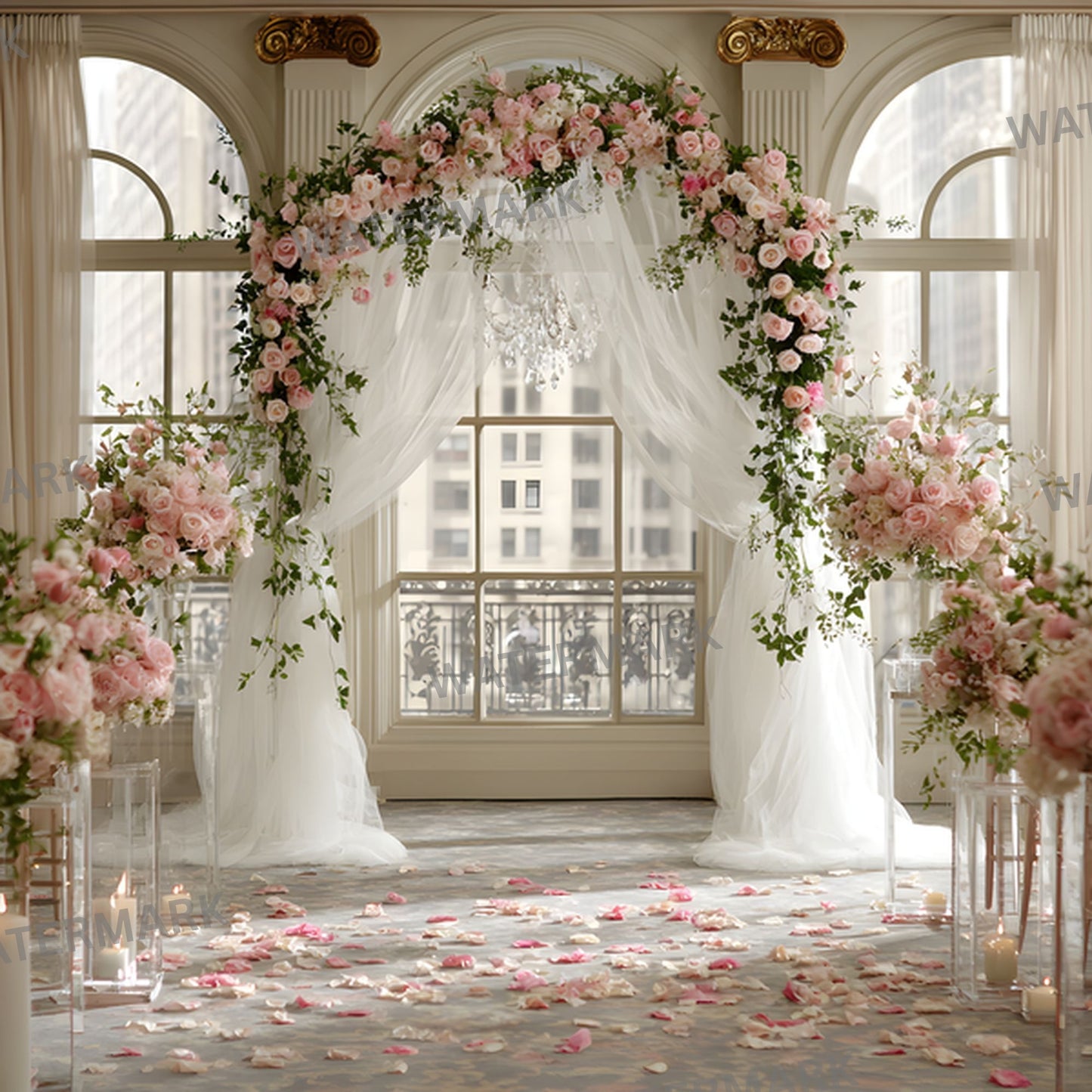 Wrought Iron Arch Digital Backdrop, Wedding Photography Background, Photo Booth Prop, Floral Archway, Garden Scene, Fairytale Portrait