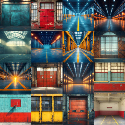 Warehouse Sports Digital Backdrop, Action Scene Background, Photography Prop, Athlete Photo, Graffiti Wall, Urban Sports, Ratio