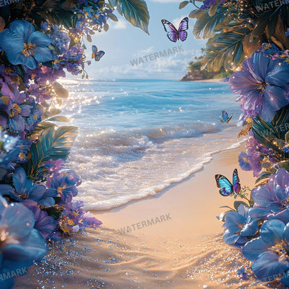 Shimmering Shoreline Backdrops - Digital Beach Backgrounds for Photography, Photoshop Overlays, Portraits, Products - Tropical Backdrops