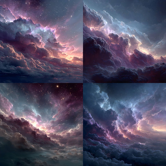 Blue Purple Nebula Digital Backdrop, Galaxy Background for Photography, Space Photo Booth Prop, Fantasy Portrait, Magenta Hues, Square Image
