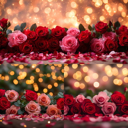 Valentine's Day Backdrop, Rose Garden Background, Digital Photography Prop, Romantic Photo Booth, Floral Portrait, Wedding Scene, Valentine