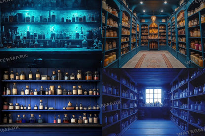 Blue Witchs Apothecary Photography Backdrops for Digital Artists Photographers  Designers - High-Quality 00x00px