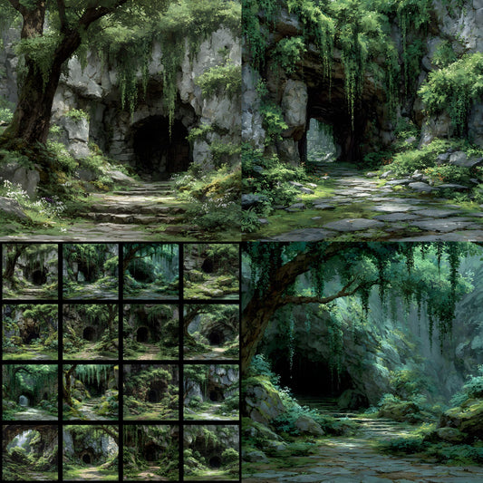 Thorny Scrub Digital Backdrop, Fantasy Background, Square Photography Prop, Enchanted Forest Scene, Mystical Photo Overlay, Nature Inspired Art