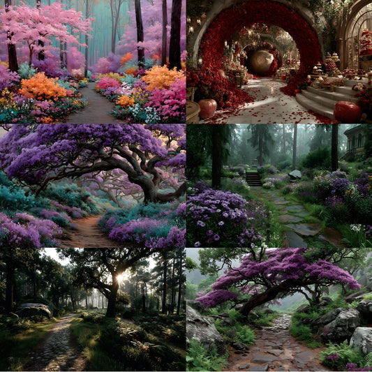 Alice in Wonderland Backdrop, Enchanted Forest Background, Whimsical Digital Download for Photography, Fairytale Photo Booth