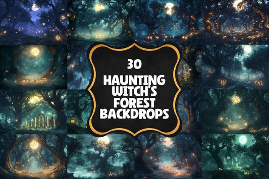 Haunting Witchs Forest Backdrops for Digital Art  Photography - Warm Inviting PNGs 00x00px for Creative Projects  Commercial Use