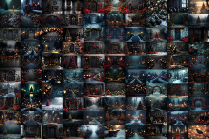 Gothic Christmas Backdrops, Black Christmas Backgrounds, Gothic Festive Dark Hue Xmas, Photography, Photoshop - Gothic Backdrops - 3:2