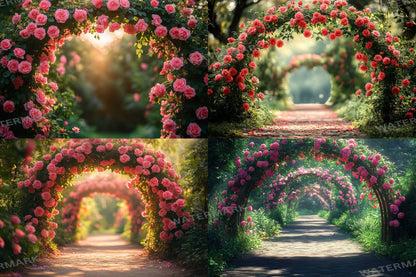 Blooming Garden Archway Backdrops, Floral Tunnel Backgrounds, Enchanted Scenes, Photography - Floral Backdrops - Fairy Backgrounds