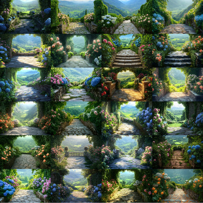 Secret Garden Digital Backdrop, Overlook Background, Fairytale Photography, Photo Booth, Fantasy Scenery, Enchanted Forest, Printable Images